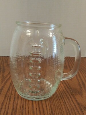 XL Glass Football Beer Mug Giant Tailgate Party Drink