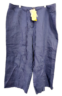 NWT $180 Penny C by Edgars 18 XL 42 Wide Leg Capri Crop Pants Blue South Africa