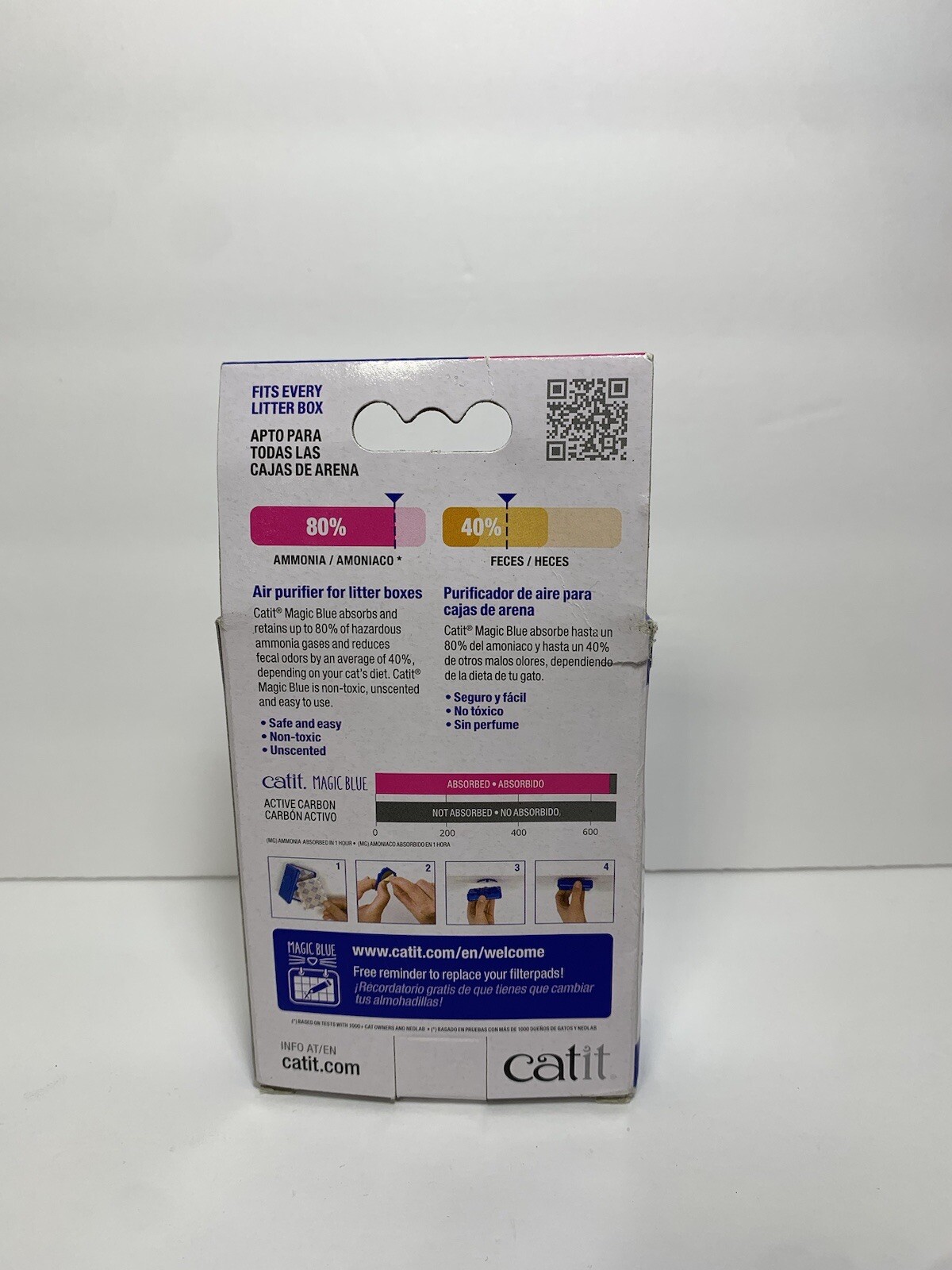 Catit Magic Blue Air Purifier for Litter Boxes Reusable Cartridge & 2