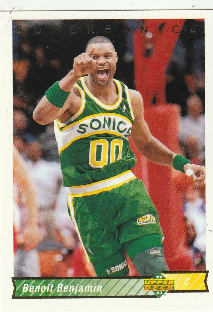FREE SHIPPING-MINT-1992-93 Upper Deck Benoit Benjamin #97 SUPERSONICS