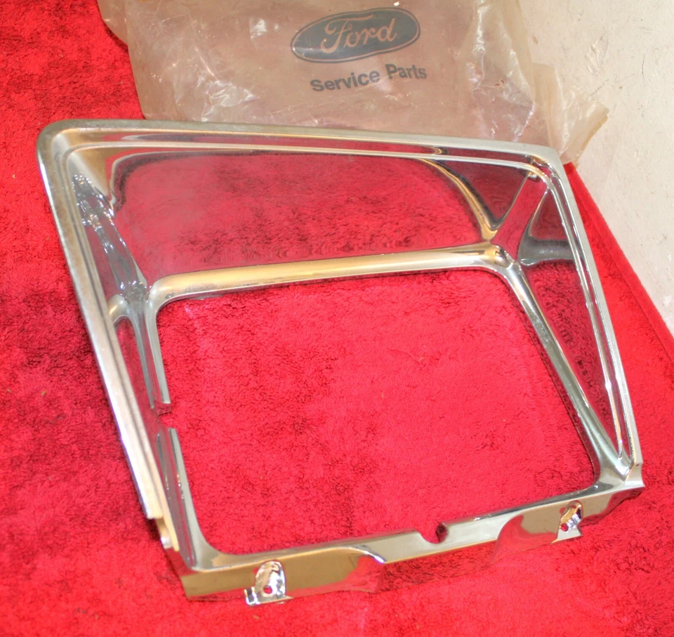 1984 1985 Ford Tempo w/ Chrome Trim Grille NEW OEM NOS RH HEAD LAMP DOOR BEZEL - Image 3 of 4