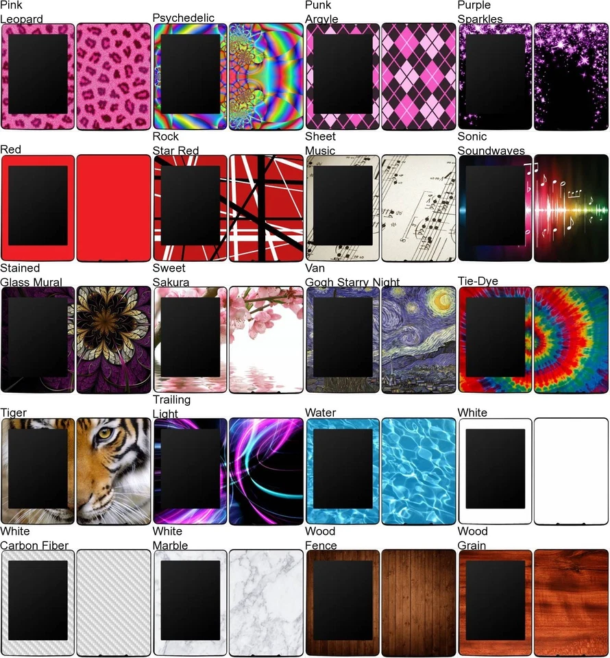 Choose Any 1 Vinyl Decal/Skin for Amazon Kindle Paperwhite  1st - 3rd Gen - Image 4 of 4