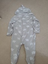 M&co Baby Boy Sleepsuit And Hat Elephant 0-3 Months Vgc