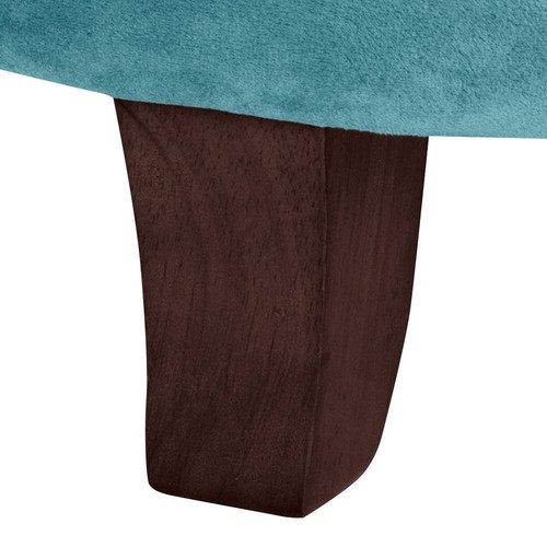 Homepop Ottoman 19" x 18" x 19" Velvet Tufted Cushion Round Teal w/ Storage - Picture 9 of 10