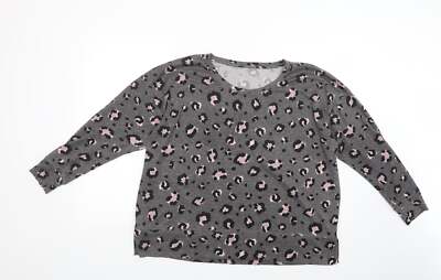 Dunnes Stores Damen grau U-Boot-Ausschnitt Tiermotiv Polyestermischung Pullover Größe