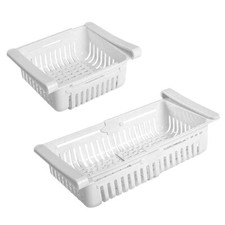 indici15 Organizer Cestino Estendibile Multiuso Sottopiano BIANCO frigorifero
