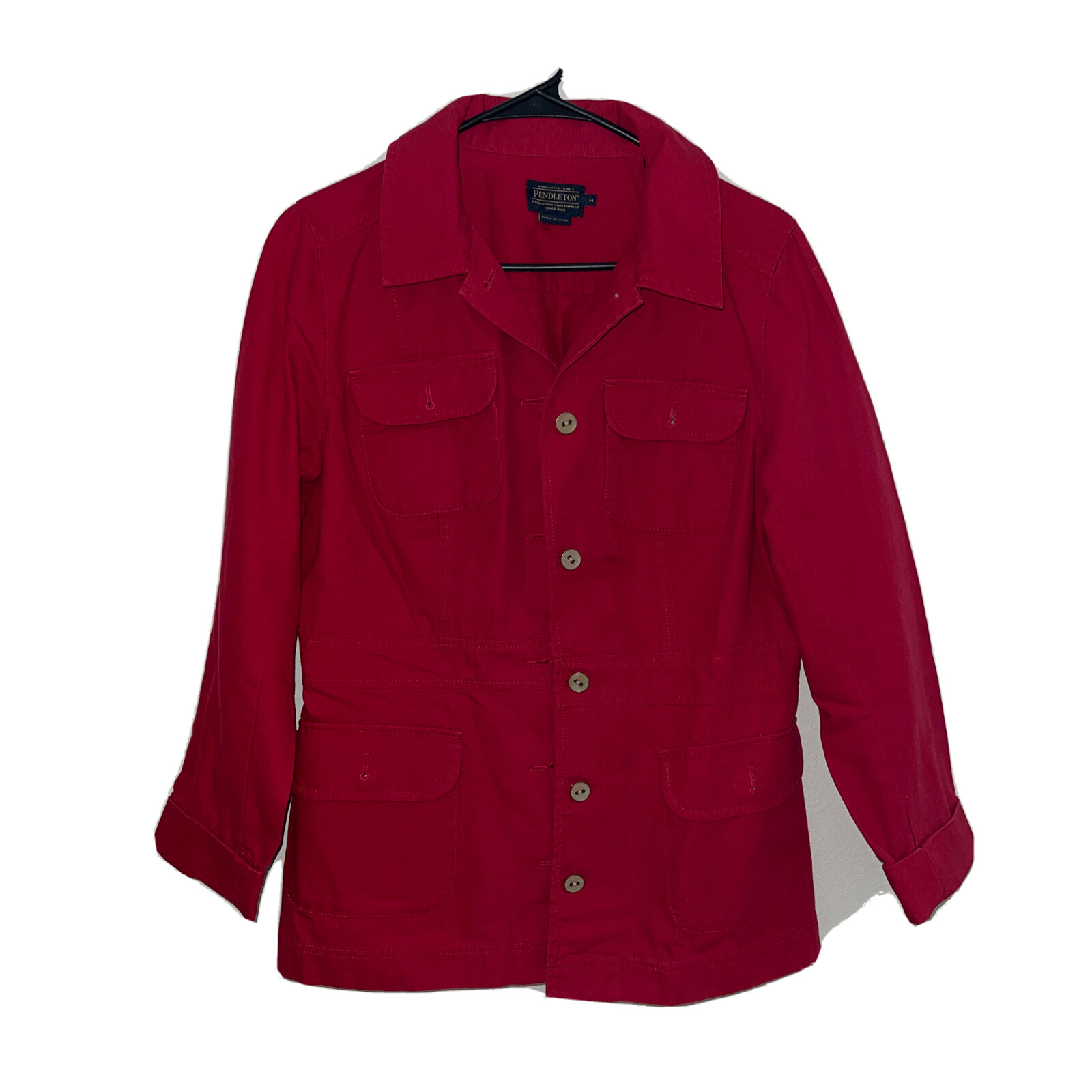 Pendleton Red Lightweight Button Cotton Cargo Poc… - image 1