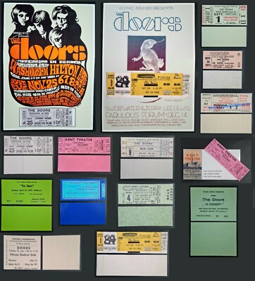 THE DOORS   MUSIC GROUP   Reproduction CONCERT TICKETS  ️ POSTER   ENVELOPE