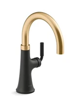 Kohler K-23767-BMB Tone Kitchen Prep Sink & Wet Bar Faucet, Matte Black/Brass