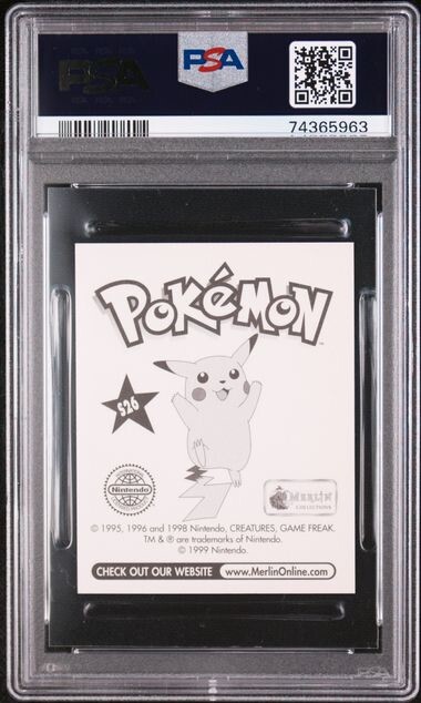 1999 Merlin Pokemon Stickers Silver Prism Ash Ketchum Card #S26 PSA 8 - Picture 2 of 2