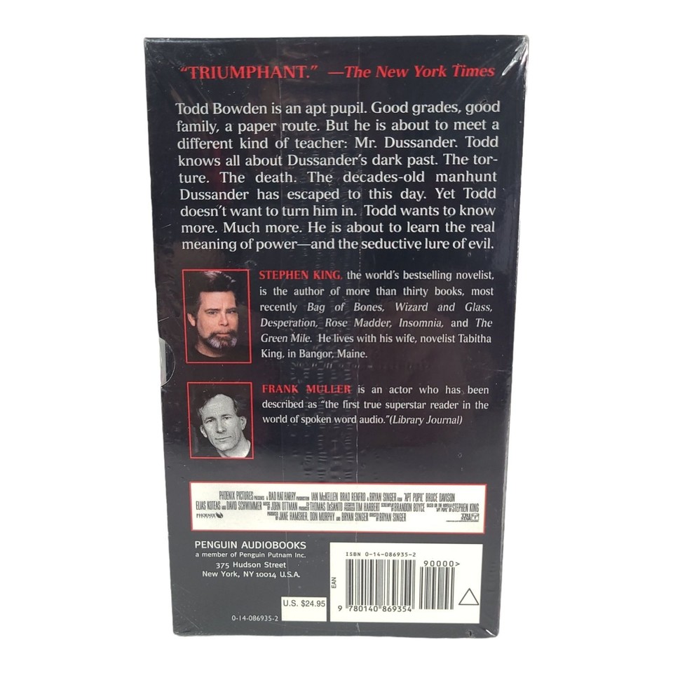 Apt Pupil by Stephen King Audio Book 4 Cassettes Unabridged Frank