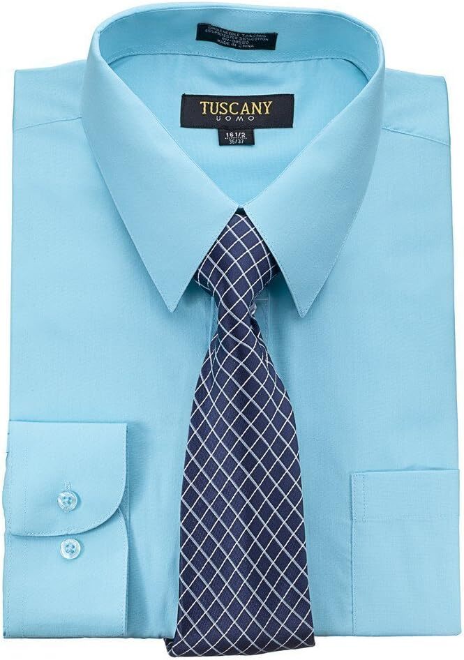 light blue dress shirt and tie