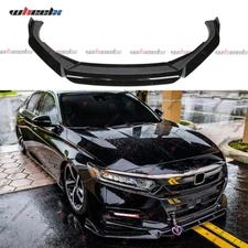 For 2018-2020 Honda Accord Gloss Black 4PCS Front Bumper Lip Spoiler Splitter US