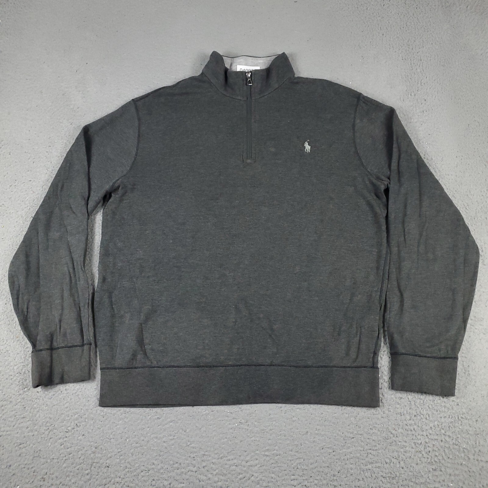 Maglione Ralph Lauren uomo grande grigio pony 1 4 zip pullover felpa *