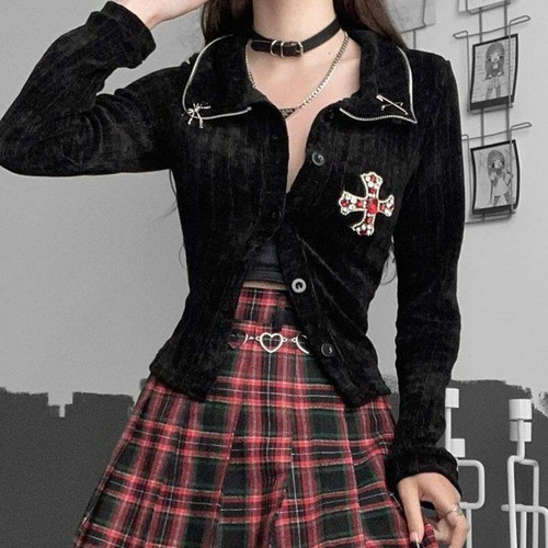 Gothic Cardigan Women Streetwear Dark 