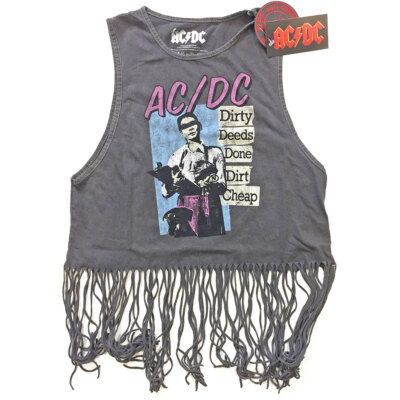 AC/DC - Dirty Deeds Done Dirt Cheap Vintage Tassel Shirt Babydoll