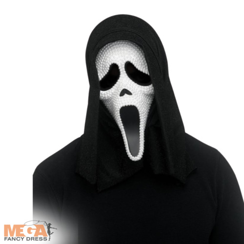 GhostFace Scream Bling Crystal Mask Halloween Horror Fancy Dress Costume Accesso