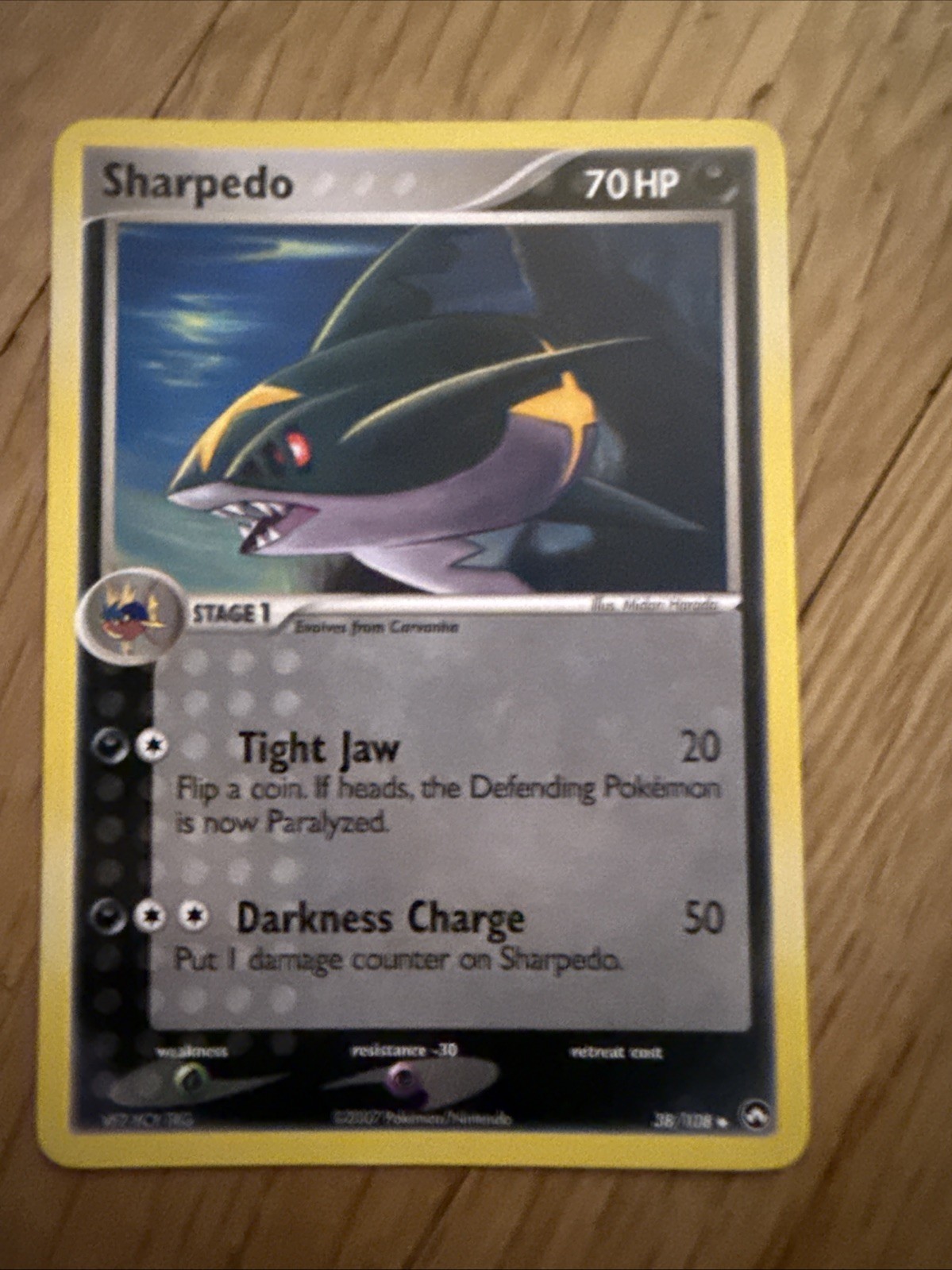 Sharpedo Reverse Foil Pokemon EX Power Keepers #38 2007