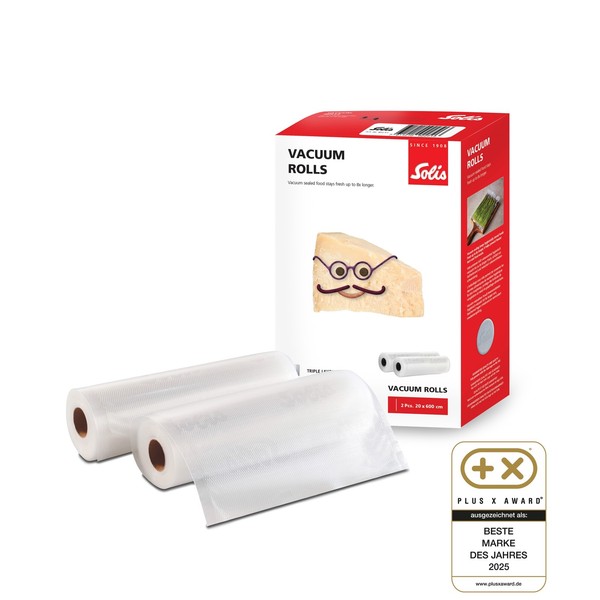 Solis Vakuumierfolie FüR Vakuumierer, 2 Rollen Bpa-Frei, 600X20 Cm, Dicke 110 µM-image