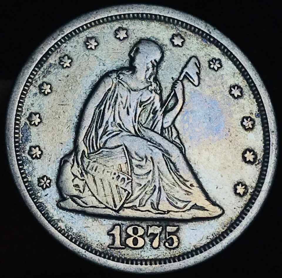 1875 S Twenty Cent Piece 20C High Grade Choice 90% Silver US Coin CC27327 - Image 3 of 4
