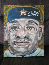  Alex Bregman  Signed 1/1 Original Art 11x14 Wrapped Canvas by C. Poole- 