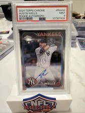 2024 Topps Chrome Austin Wells Rookie Autograph PSA 9 On Card auto #RA-AW. rookie card picture