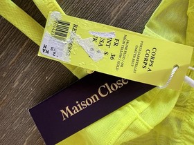 Maison Close Neon Yellow Mesh Garter Belt Size US 4 NWT