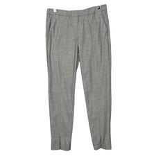 Halston Heritage Pants Womens 10 Gray Wool Blend Dressy Straight Leg Split Ankle