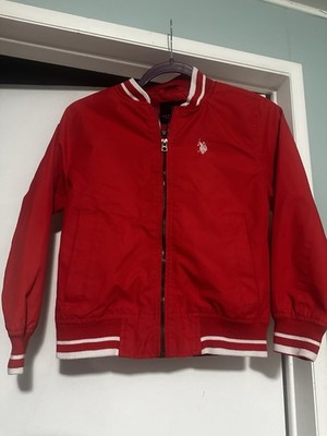 U.S. Polo Assn. Unisex  Red Bomber Jacket Full Zip Polyester Size S