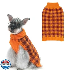 PUPTECK Dog Sweaters for Large Medium Small Dogs - Fall Classic Plaid Style P