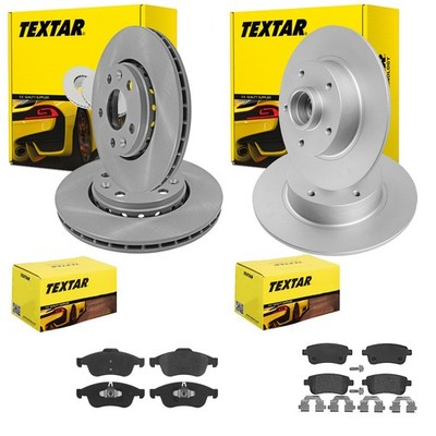 TEXTAR BREMSSCHEIBEN + BELÄGE VORNE + HINTEN passend für RENAULT MEGANE 3
