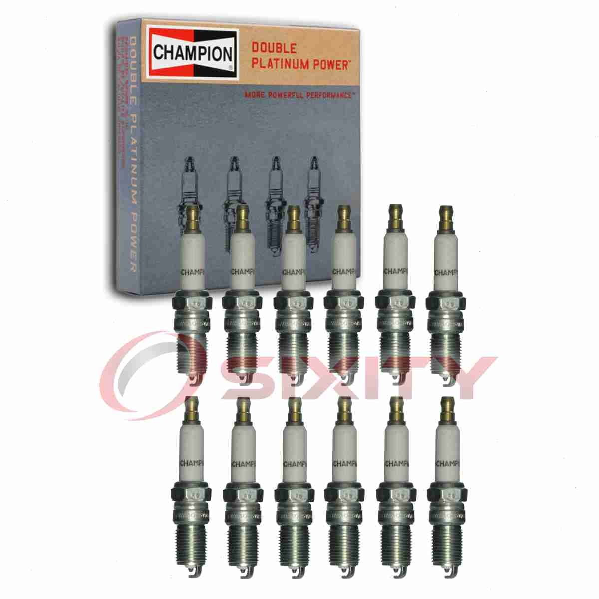 12 pc Champion Double Platinum Spark Plugs for 1982-1996 Jaguar XJ12 5.3L eg