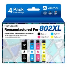 4PK 802XL Ink Cartridges For Epson WorkForce Pro WF-4720 WF-4730 WF-4734 WF-4740