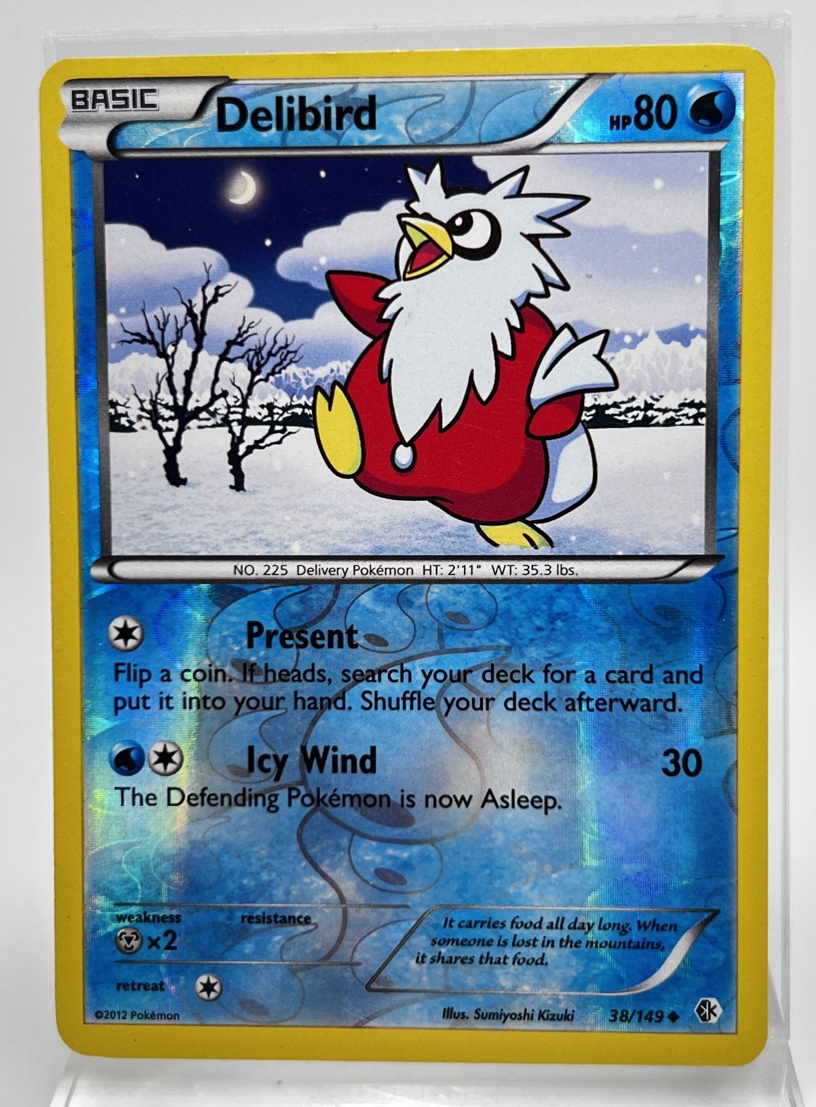 Delibird 38/149 Reverse Holo Boundaries Crossed 2012 Pokémon Card LP