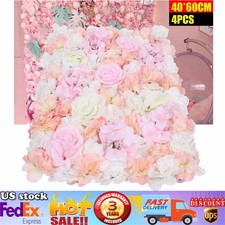 Artificial Rose Silk Flower Wall Panel Wedding Party Backdrop Decor 60cmX40cm