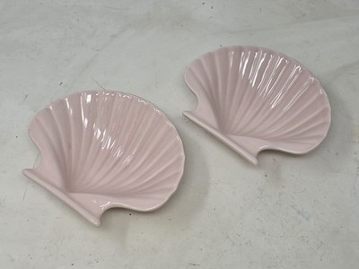 2 Vintage Keramik D'Arte Salerno Italien Muschelform Fuß Schmuck Geschirr 