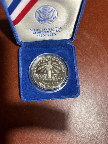 1986 S UNITED STATES Ellis Island Statue Liberty Proof Silver Dollar Coin - Picture 2 of 6
