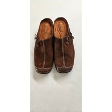 Naturalizer Womens Brown Suede Leather Slip On Mules Clogs Bow Detail Size 9M