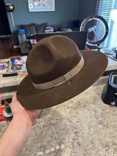 Vintage Stratton Self Forming Drill Sergeant Instructor Wool Felt Hat 7 USA