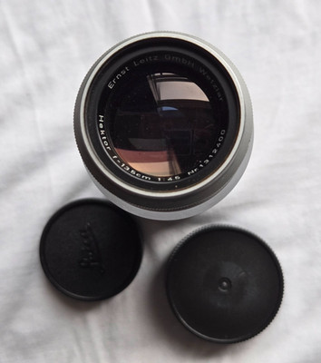 Leica Leitz Hektor 135mm f4.5 M Telephoto Lens S#: 1312xxx w/Caps Chrome Germany