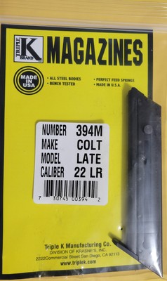 Colt Late Woodsman 22lr 10 Round Magazine Triple K 10rd Mag #394M - NEW