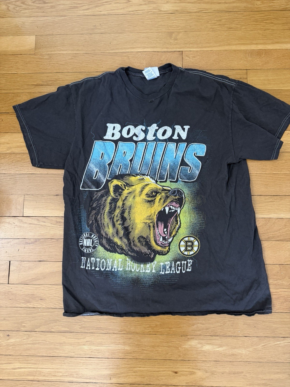 ’47 Vintage Tubular Boston Bruins NHL Black Unisex Adult L Shirt