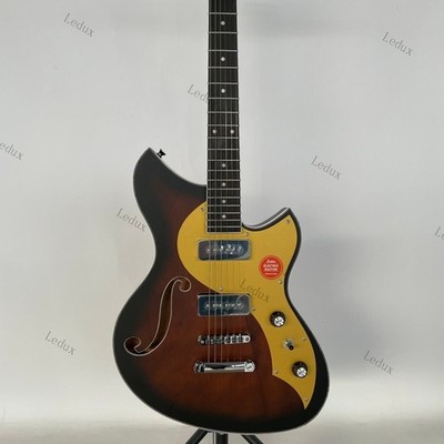 semi hollow electric guitar p90 pickups Rounded fret Edge stainless Fret brown