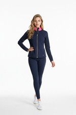 Lilly Pulitzer Luxletic Zipper Sport Jacket True Navy Blue Full Zip Size M