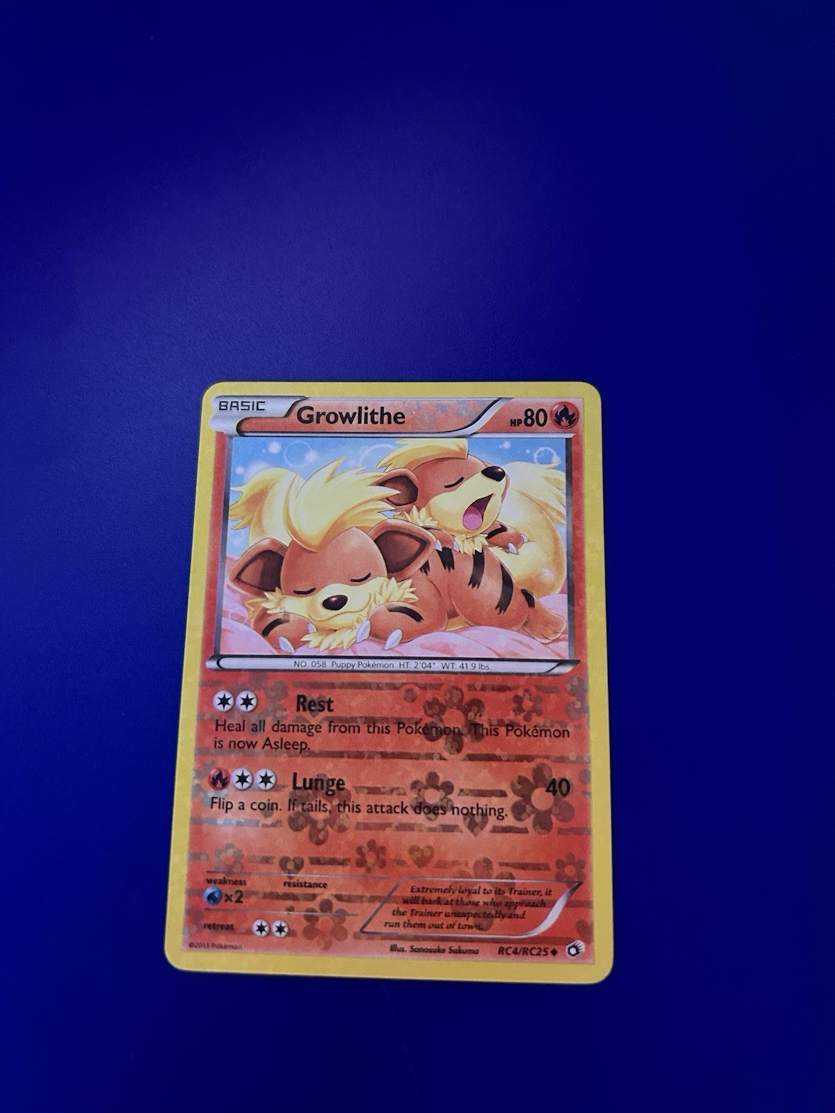 Growlithe RC4/RC25 Legendary Treasures: Radiant Collection Holo