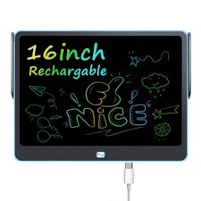 Rechargeable LCD Writing Tablet for Kids, 16 Inch 16 inch, 16-inch Blue