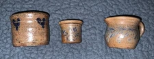 CROCKER &SPRINGER and STEBNER POTTERY Crocks and Pitcher Salt Glazed
