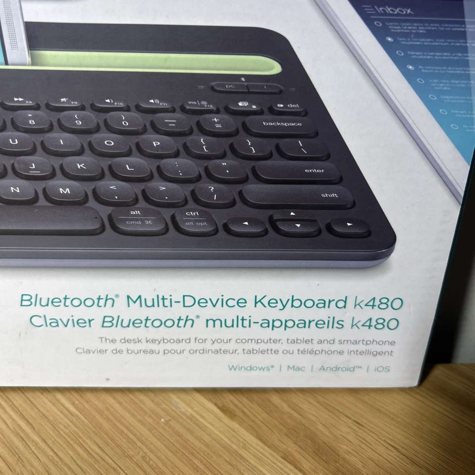 Logitech K480 Wireless Bluetooth Multi-Device Keyboard QWERTY - PC/ios/Tablet - Image 3 of 4