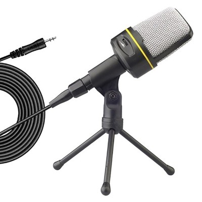 SF920 3.5mm Corded Studio Capacitive Mic with Tripod Stand for Desktop Computer