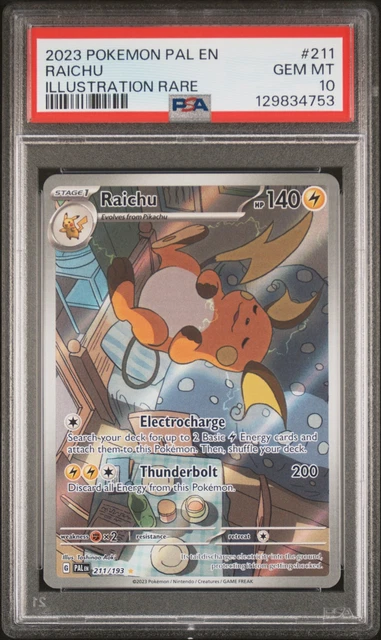 2023 POKEMON PAL EN-PALDEA EVOLVED ILLUSTRATION RARE #211 RAICHU PSA 10